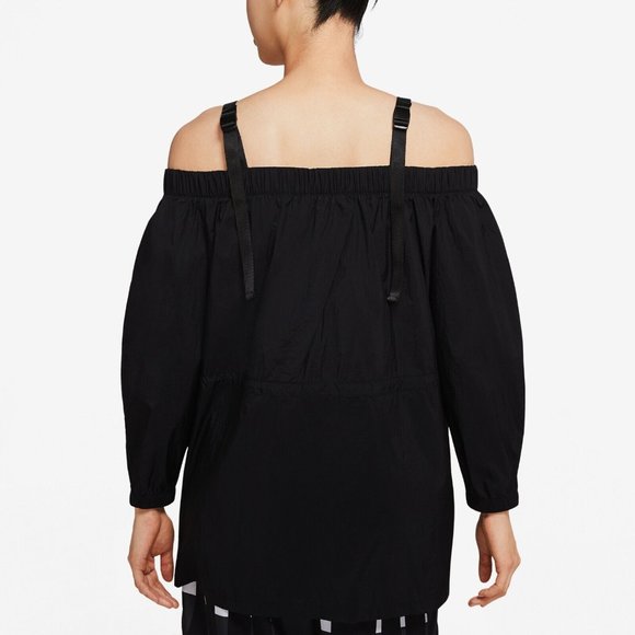 Air Jordan Off-Shoulder Utility Jacket Waist Long Sleeves Black - Picture 13 of 16